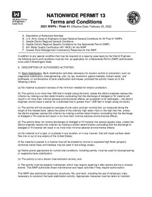 Fillable Online Nationwide Permit Terms And Conditions Fax Email