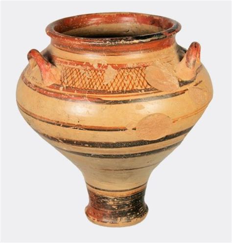 Greek Mycenaean Pottery Pithos A Pottery Pithos Jar With A Slender