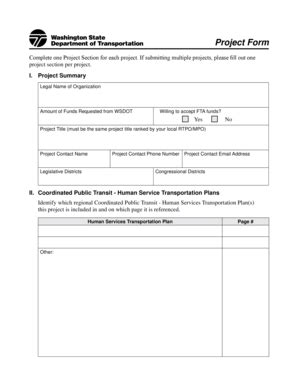 Fillable Online Wsdot Wa Project Form The Washington State Department