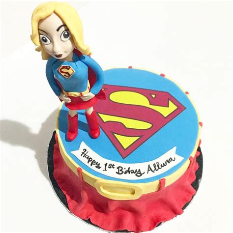 Terrific Supergirl 1st Birthday Cake Superhero Theme Party Supergirl