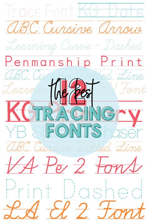 12 Free Tracing Fonts Including Both Print And Cursive Writing Styles