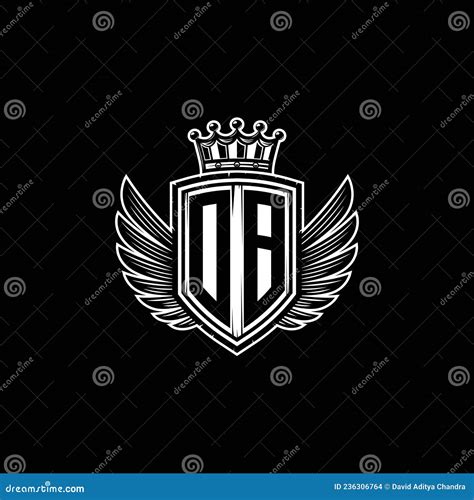 Ob Logo Monogram Shield Crown Luxury Design Stock Vector Illustration