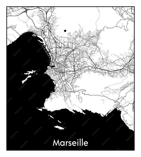 Premium Vector | Minimal city map of marseille (france, europe)