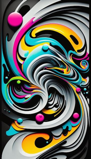 Premium Photo | A colorful poster with a swirly design on it.