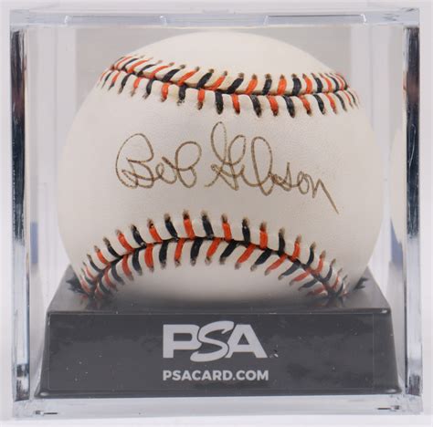 Bob Gibson Signed All Star Game Baseball With Display Case Psa