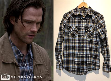 Supernatural Season 10 Episode 22 Sams Yellowblue Shirt Shop Your Tv