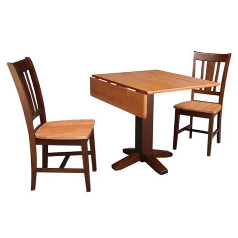 International Concepts 3 Piece Wood Dinette Set In Cinnamon And