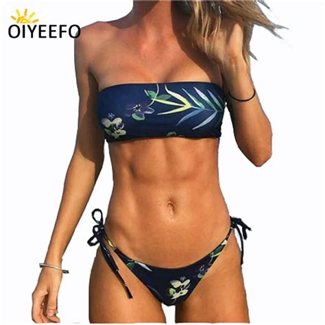 Aliexpress Buy Oiyeefo Sexy Strapless Bandeau Bikini Brazilian