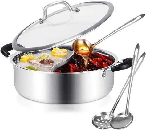 Amazon Shabu Hot Pot Stainless Steel Chinese Induction Shabu Pot