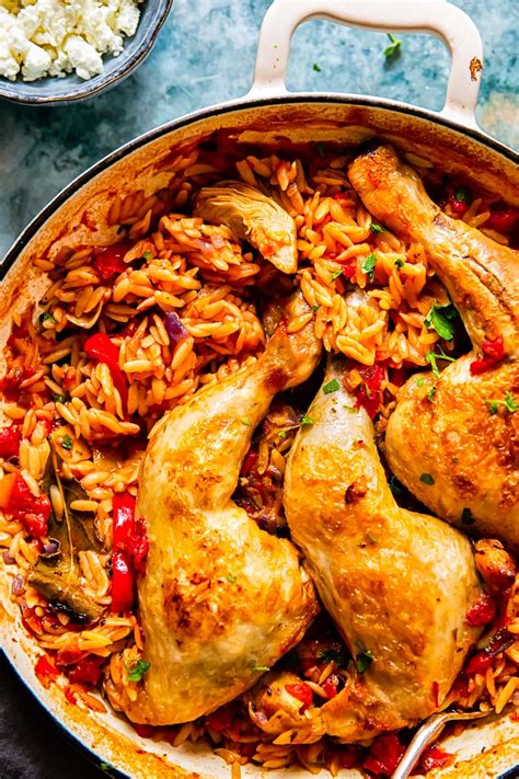 One Pan Greek Chicken And Orzo Vikalinka