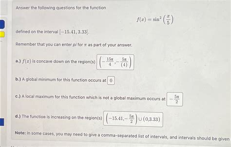 Solved Answer The Following Questions For The