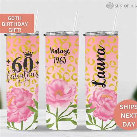 60th Birthday Vintage Tumbler Etsy