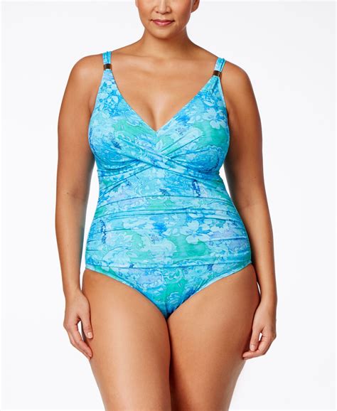 Lauren Ralph Lauren Plus Size Oceania Printed One Piece Swimsuit