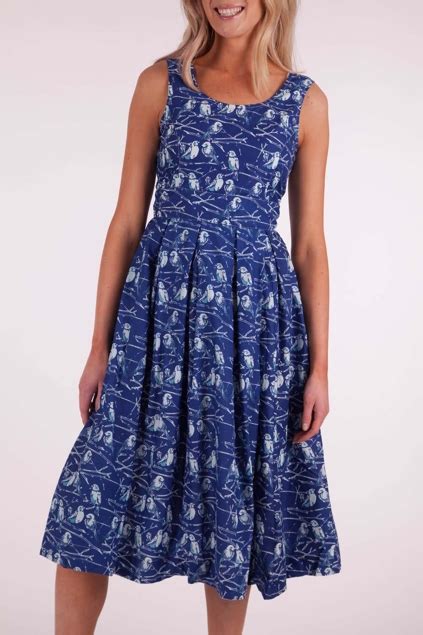 That Bird Label Lori Fit And Flare Dress Finch Flock Womens Knee Length