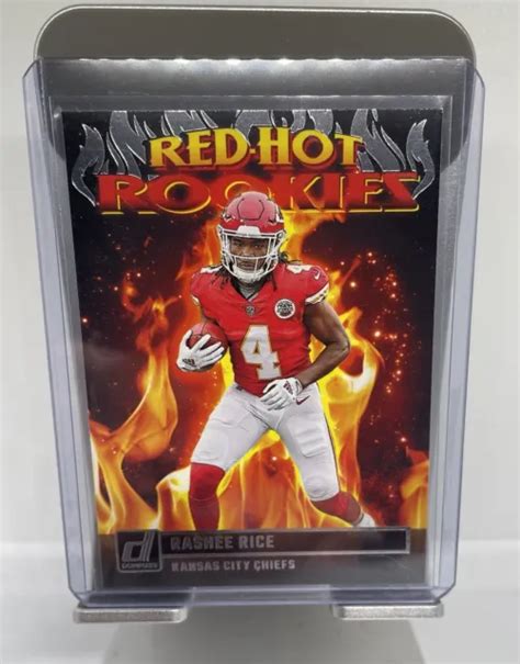 CARTE RECRUE RASHEE RICE 2023 Panini Donruss Red Hot Rookies Chiefs