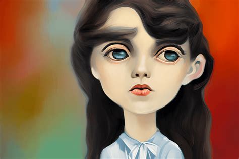 Whimsical Art Big Eyes Painting Big Beautiful Eyes Long Creative