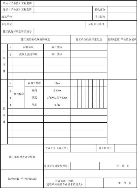 030101 7水泥混凝土垫层检验批质量验收记录表word文档在线阅读与下载无忧文档