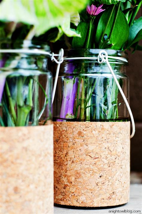 Diy Cork Flower Vases A Night Owl Blog