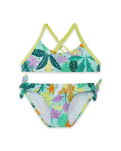 Comprar Bikini verde estampado hojas niña tuc tuc