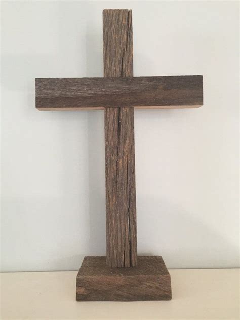 Lg Barn Wood Cross Baptism Twooden Crossstanding Crosstable Top