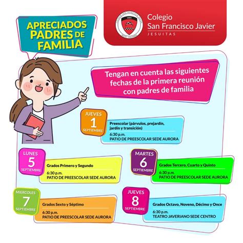 RECORDATORIO Reuniones De Padres De Familia Colegio San Francisco Javier