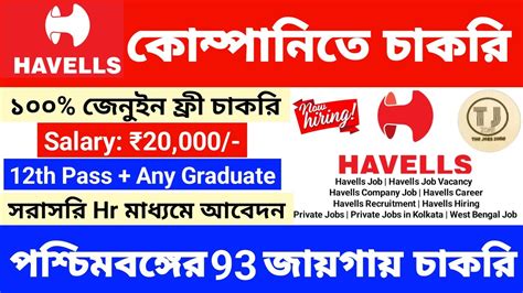 Havells Recruitment 2024 Havells Jobs 2024 Private Jobs In Kolkata