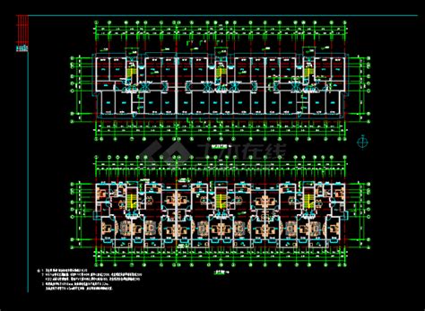 某五层板式住宅楼建筑cad设计扩初图住宅小区土木在线
