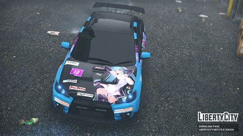 Завантажити Mitsubishi Evolution X Miku x Luka Itasha для GTA 5