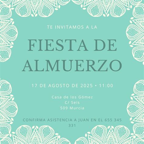 Plantillas Para Invitaciones A Almorzar Editables Canva