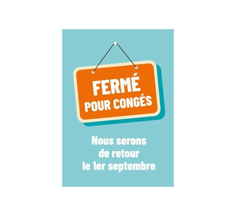 Affiche fermeture pour congés AF174 entreprise Comstickers