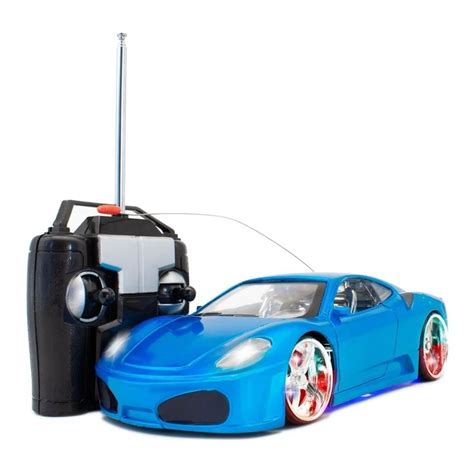 Carrinho De Controle Remoto Ferrari Led Nas Rodas E Neon Azul