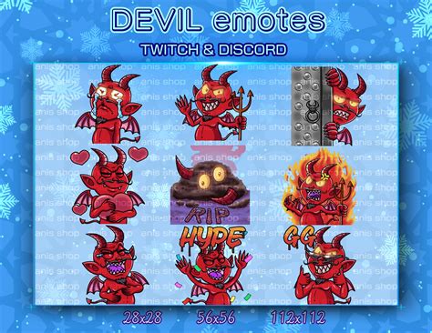 Devil Emotes Devil Chibi Emotes Discord Emotes Twitch Etsy