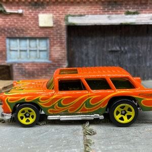 Loose Hot Wheels Chevy Nomad Orange With Flames Etsy