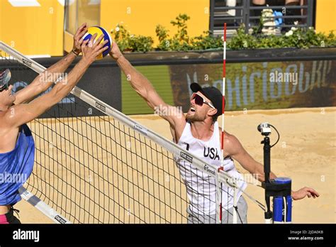 Andre George Bra Vs Schalk Brunner Usa During The Beach Volleyball