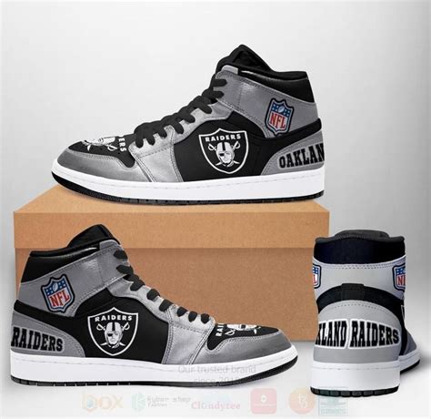HOT NFL Oakland Raiders Air Jordan High Top Sneaker Boxbox Branding Luxury T Shirts Online In USA