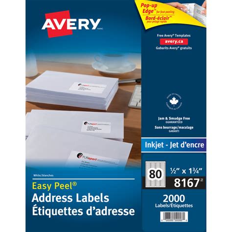 Avery® 08167 Easy Peel 1 34 X 12 White Return Address Labels 2000