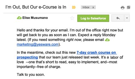 Auto Reply Email Example | email blast creative