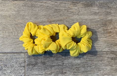 Neon Yellow Scrunchies Yellow Hair Scrunchies Hair Tie Etsy