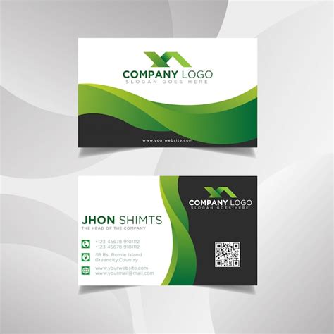 Premium Vector Modern Green Business Card Template