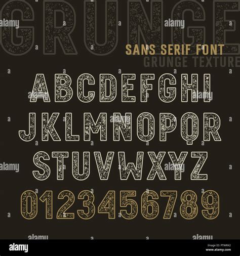 Handwritten Grunge Sans Serif Alphabet Vector Stock Vector Images Alamy