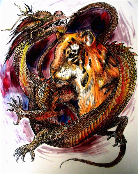 Dragon and Tiger by AzureWyvern on DeviantArt