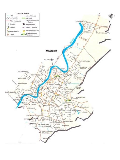 Mapa Barrios De Montería