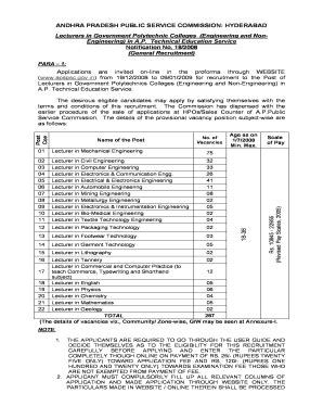 Notification No Govt Polytechnic Lecturers Andhra Website