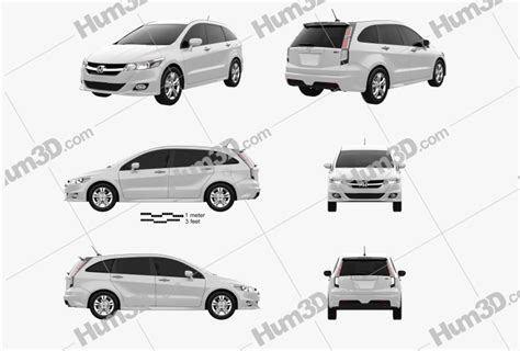 Honda Stream RSZ 2014 Blueprint Template - 3DModels.org