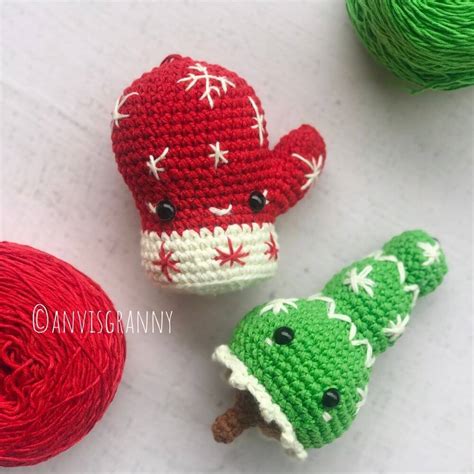 Christmas Ornament Crochet Pattern Mitten No Sew Anvis Granny