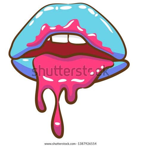 Dripping Lips Vector Clipart Design Stock Vector Royalty Free