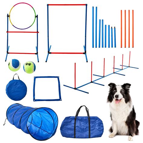 Ganggend Dog Agility Training Equipment, Dog Agility Set with Tunnel, Agility Hurdle, Weave ...