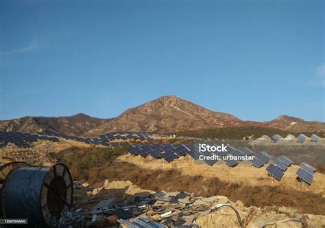 Photovoltaic Power Station Construction Process Stock Photo - Download ...