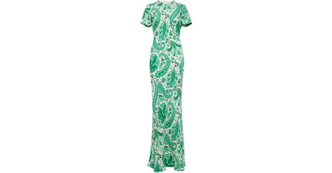 Etro Paisley Printed Maxi Dress In Green Lyst