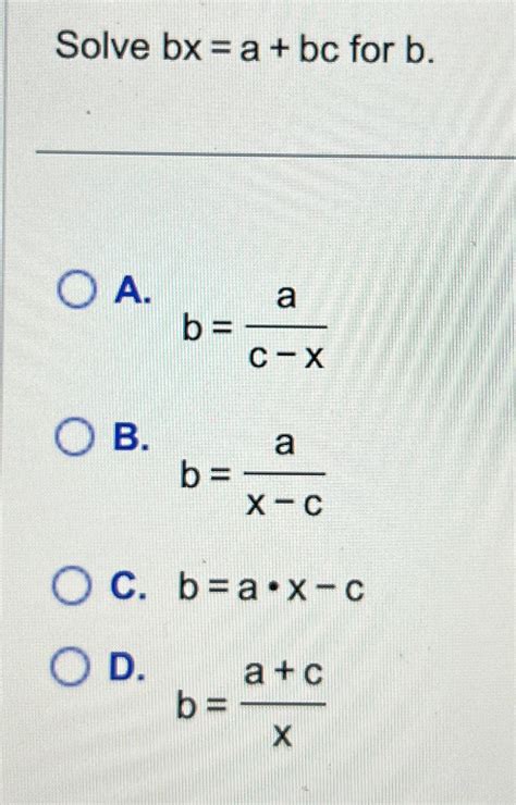 Solved Solve Bx A Bc For Chegg